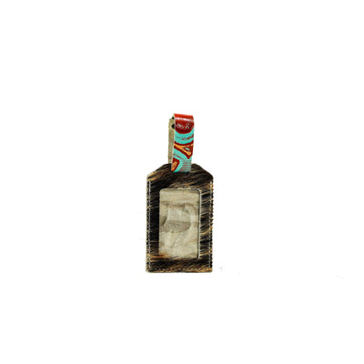 Luggage Tag - Exotic Brindle w/ Patriot Laredo-Luggage Tag-Western-Cowhide-Bags-Handmade-Products-Gifts-Dancing Cactus Designs