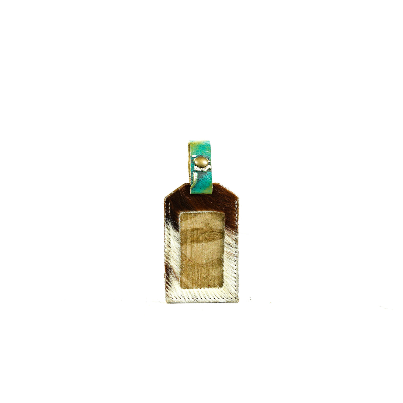 Luggage Tag - Tricolor w/ Margarita Skulls-Luggage Tag-Western-Cowhide-Bags-Handmade-Products-Gifts-Dancing Cactus Designs