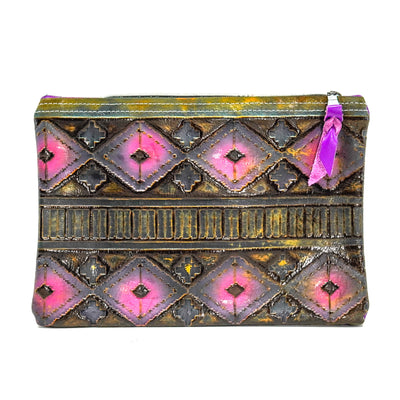 Mega Organizer - All Embossed w/ Dream Girl Navajo-Mega Organizer-Western-Cowhide-Bags-Handmade-Products-Gifts-Dancing Cactus Designs