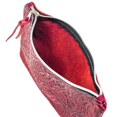 Mega Organizer - All Embossed w/ Red Tool-Mega Organizer-Western-Cowhide-Bags-Handmade-Products-Gifts-Dancing Cactus Designs
