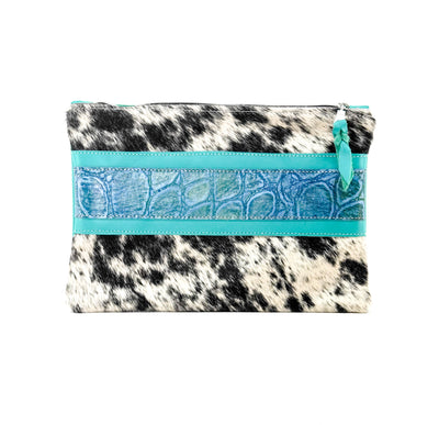 Mega Organizer - Black & White w/ Mermaid Turtoise-#REF!-Western-Cowhide-Bags-Handmade-Products-Gifts-Dancing Cactus Designs