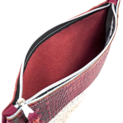 Mega Organizer - Black & White w/ Red Croc-Mega Organizer-Western-Cowhide-Bags-Handmade-Products-Gifts-Dancing Cactus Designs