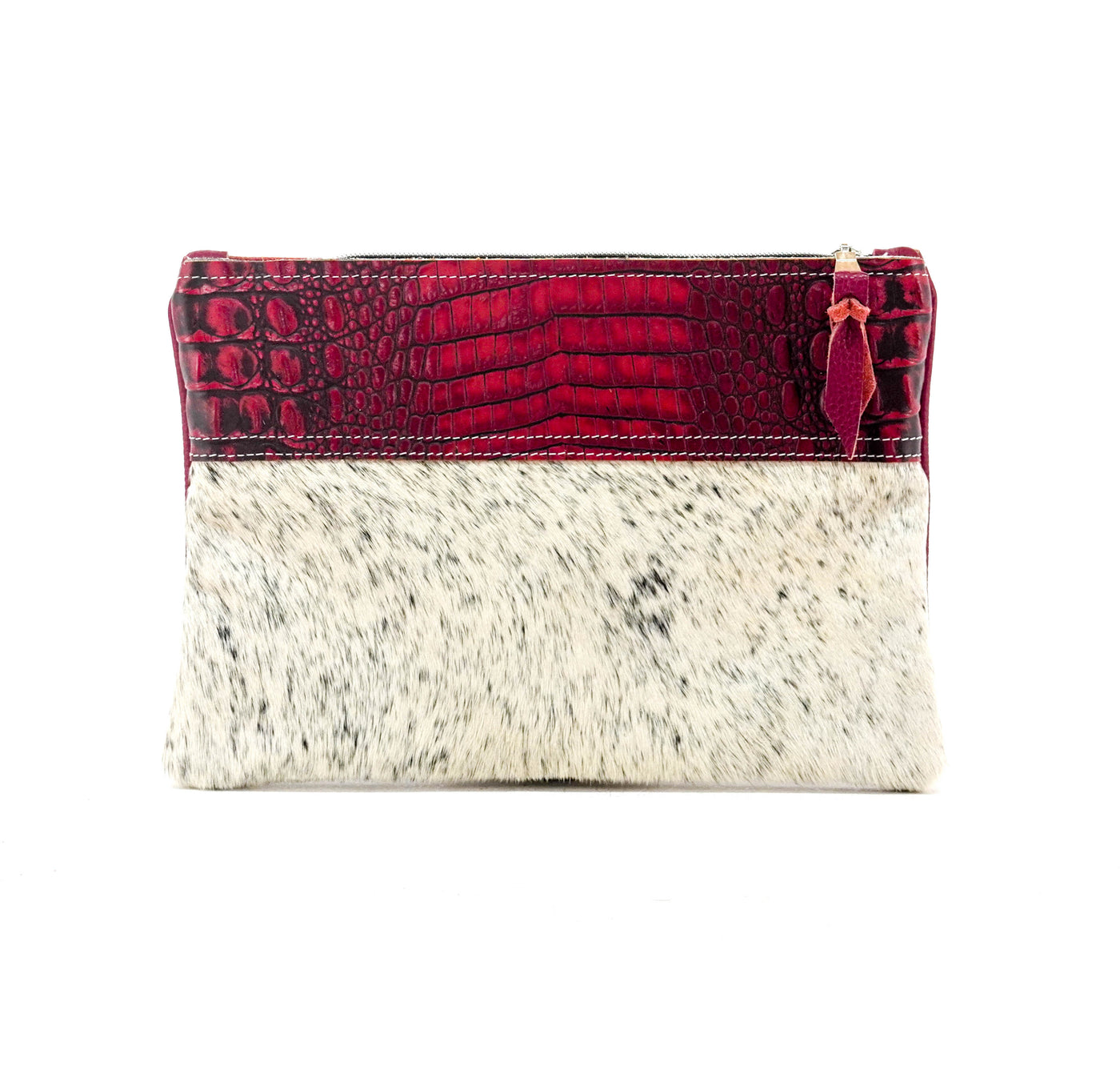 Mega Organizer - Black & White w/ Red Croc-Mega Organizer-Western-Cowhide-Bags-Handmade-Products-Gifts-Dancing Cactus Designs