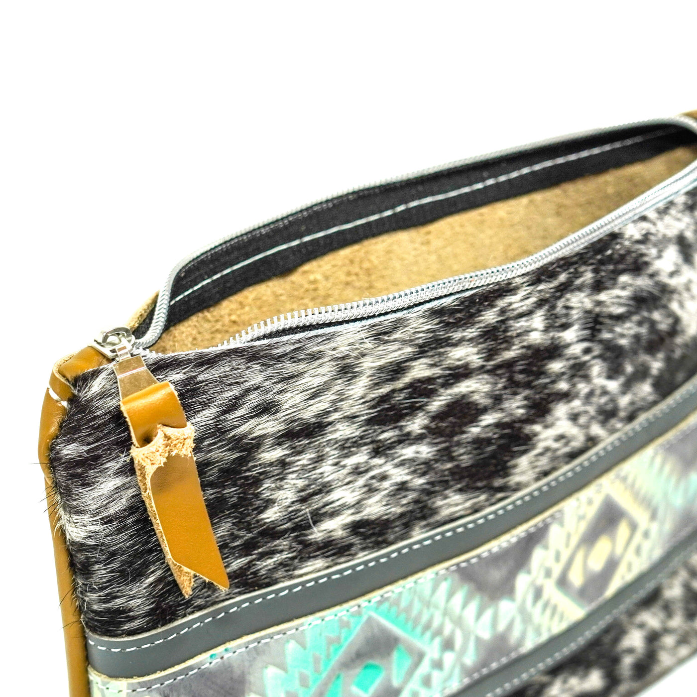 Mega Organizer - Black & White w/ Royston Aztec-Mega Organizer-Western-Cowhide-Bags-Handmade-Products-Gifts-Dancing Cactus Designs