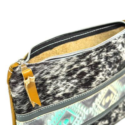 Mega Organizer - Black & White w/ Royston Aztec-Mega Organizer-Western-Cowhide-Bags-Handmade-Products-Gifts-Dancing Cactus Designs