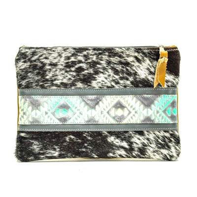 Mega Organizer - Black & White w/ Royston Aztec-Mega Organizer-Western-Cowhide-Bags-Handmade-Products-Gifts-Dancing Cactus Designs