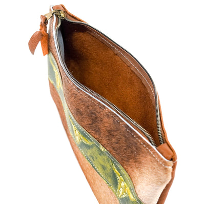 Mega Organizer - Brindle w/ Mountain View Skulls-Mega Organizer-Western-Cowhide-Bags-Handmade-Products-Gifts-Dancing Cactus Designs