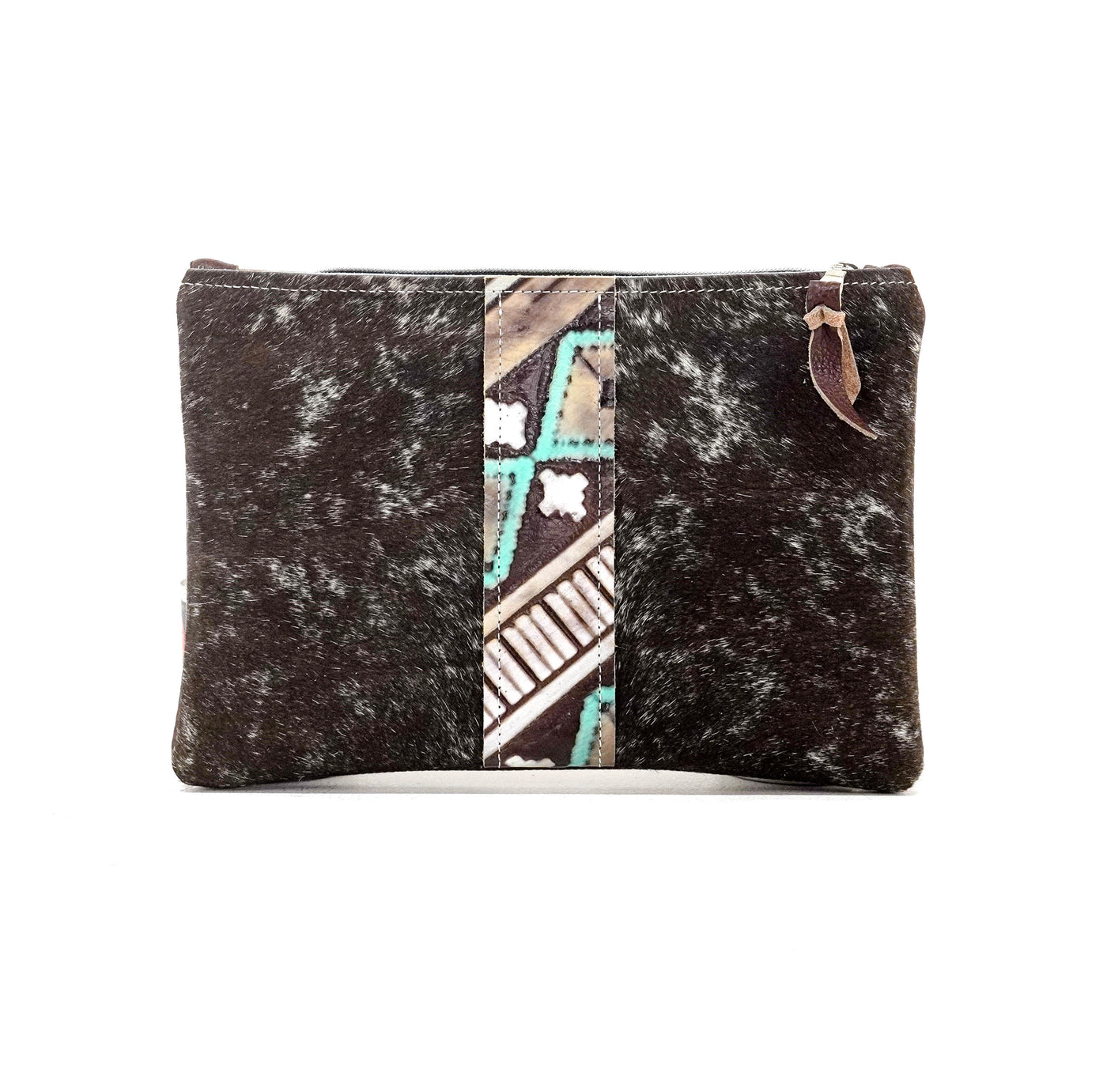 Mega Organizer - Chocolate & White w/ Cocoa Navajo-Mega Organizer-Western-Cowhide-Bags-Handmade-Products-Gifts-Dancing Cactus Designs