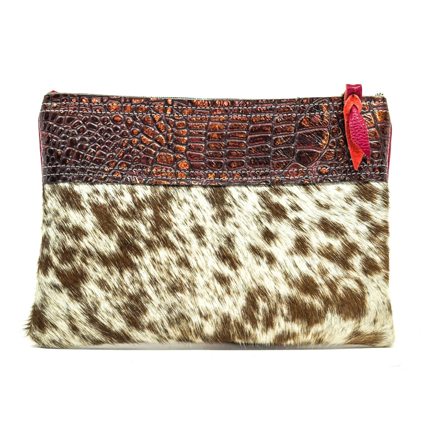 Mega Organizer - Longhorn w/ Burgundy Croc-Mega Organizer-Western-Cowhide-Bags-Handmade-Products-Gifts-Dancing Cactus Designs