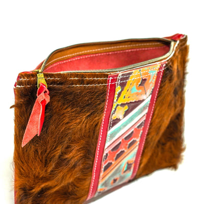 Mega Organizer - Red Brindle w/ Western Sunset-Mega Organizer-Western-Cowhide-Bags-Handmade-Products-Gifts-Dancing Cactus Designs