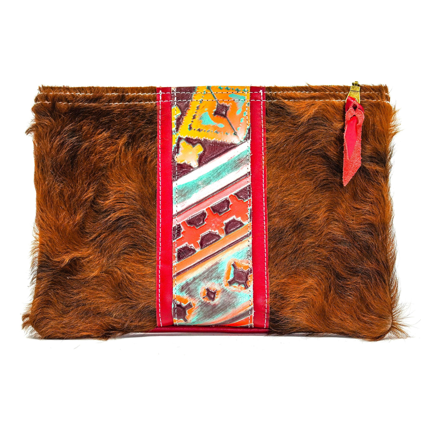 Mega Organizer - Red Brindle w/ Western Sunset-Mega Organizer-Western-Cowhide-Bags-Handmade-Products-Gifts-Dancing Cactus Designs