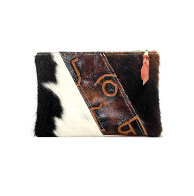 Mega Organizer - Tricolor w/ Burnt Brands-Mega Organizer-Western-Cowhide-Bags-Handmade-Products-Gifts-Dancing Cactus Designs