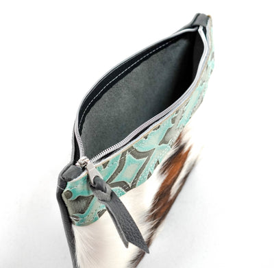 Mega Organizer - Tricolor w/ Mint Laredo-Mega Organizer-Western-Cowhide-Bags-Handmade-Products-Gifts-Dancing Cactus Designs