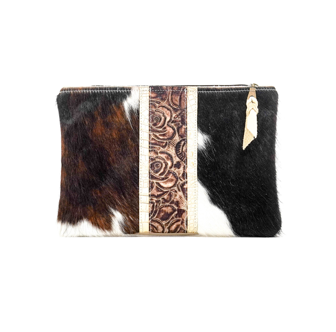 Mega Organizer - Tricolor w/ Toasted Roses-Mega Organizer-Western-Cowhide-Bags-Handmade-Products-Gifts-Dancing Cactus Designs