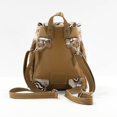 Mini Kelsea Backpack - Brindle w/ Ivory Brands-Mini Kelsea Backpack-Western-Cowhide-Bags-Handmade-Products-Gifts-Dancing Cactus Designs