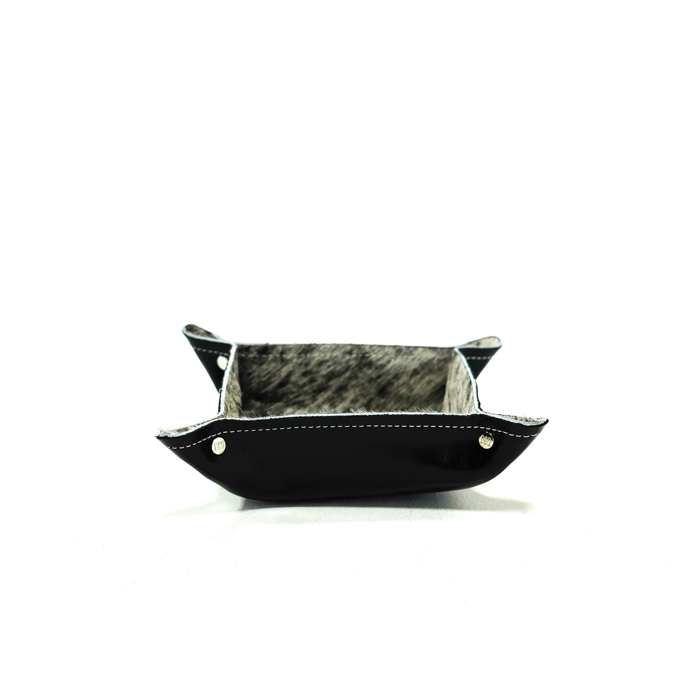 Mini Tray - Glossed Black Leather w/ Salt N' Pepper-Mini Tray-Western-Cowhide-Bags-Handmade-Products-Gifts-Dancing Cactus Designs