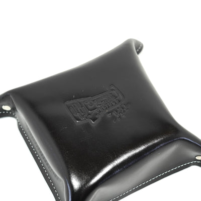 Mini Tray - Glossed Black Leather w/ Two-Tone Brindle-Mini Tray-Western-Cowhide-Bags-Handmade-Products-Gifts-Dancing Cactus Designs