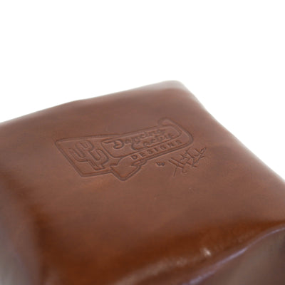 Mini Tray - Glossed Chocolate Leather w/ Vanilla Jumbo Croc-Mini Tray-Western-Cowhide-Bags-Handmade-Products-Gifts-Dancing Cactus Designs