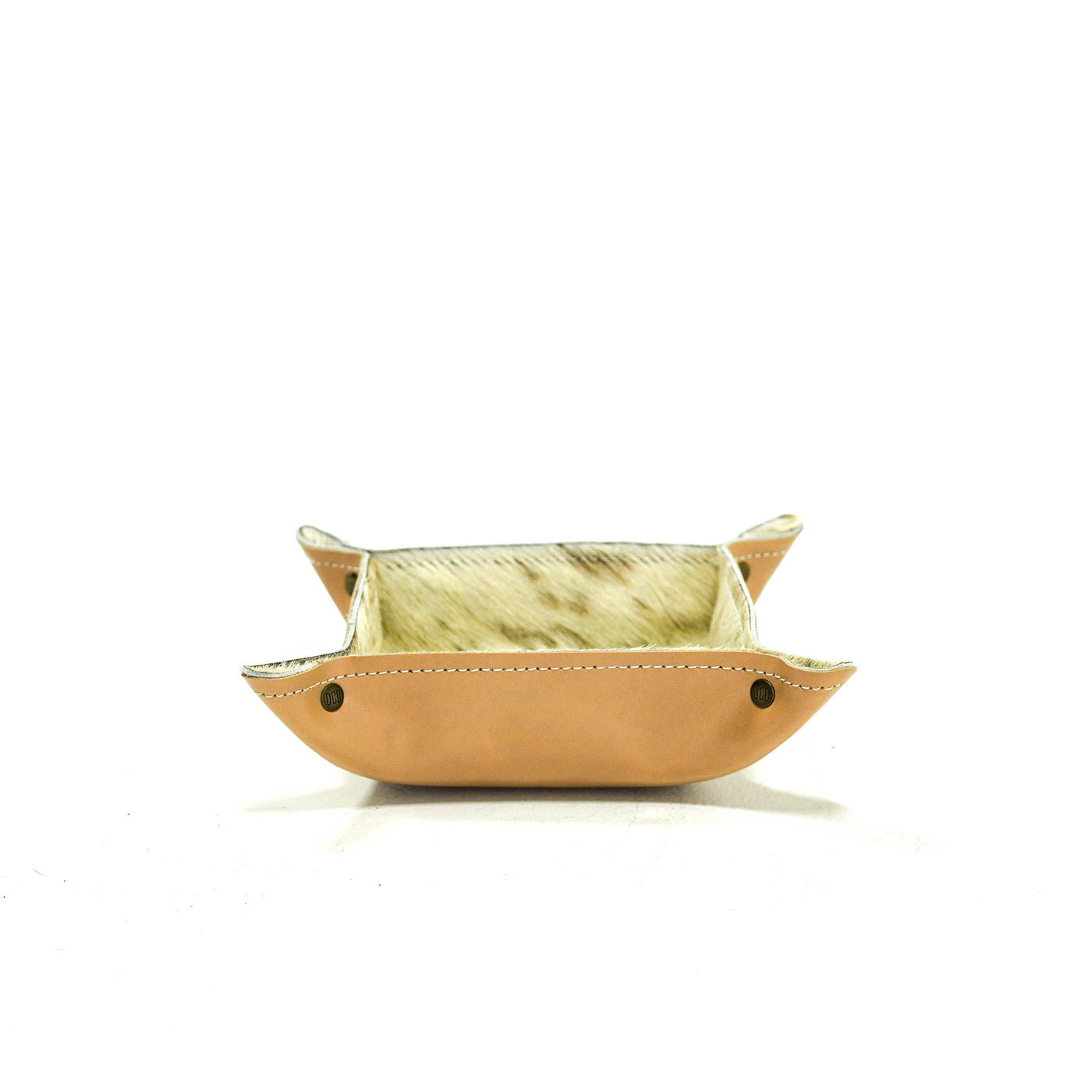 Mini Tray - Glossed Cream Leather w/ Light Brindle-Mini Tray-Western-Cowhide-Bags-Handmade-Products-Gifts-Dancing Cactus Designs