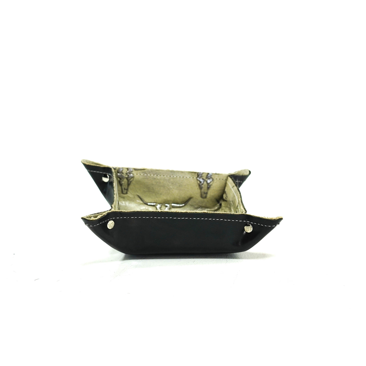 Mini Tray - Glossed Lead Leather w/ Ghost Skulls-Mini Tray-Western-Cowhide-Bags-Handmade-Products-Gifts-Dancing Cactus Designs