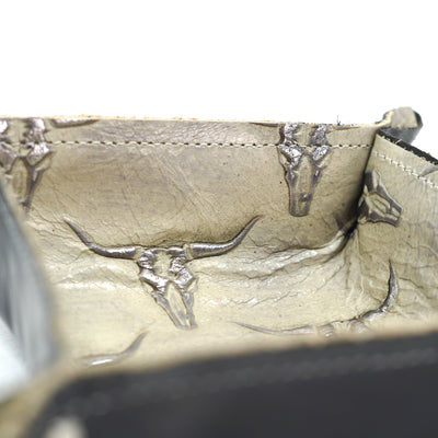 Mini Tray - Glossed Lead Leather w/ Ghost Skulls-Mini Tray-Western-Cowhide-Bags-Handmade-Products-Gifts-Dancing Cactus Designs