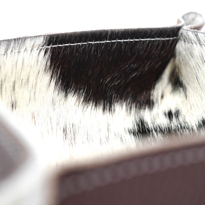 Mini Tray - Pebbled Chocolate Leather w/ Black & White-Mini Tray-Western-Cowhide-Bags-Handmade-Products-Gifts-Dancing Cactus Designs