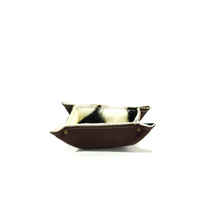 Mini Tray - Pebbled Chocolate Leather w/ Tricolor-Mini Tray-Western-Cowhide-Bags-Handmade-Products-Gifts-Dancing Cactus Designs