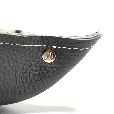 Mini Tray - Pebbled Lead Leather w/ Black & White-Mini Tray-Western-Cowhide-Bags-Handmade-Products-Gifts-Dancing Cactus Designs