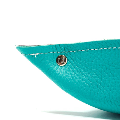 Mini Tray - Pebbled Turquoise Leather w/ Mermaid Tortoise-Mini Tray-Western-Cowhide-Bags-Handmade-Products-Gifts-Dancing Cactus Designs