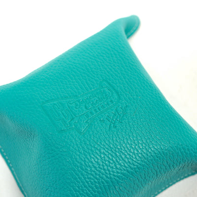 Mini Tray - Pebbled Turquoise Leather w/ Mermaid Tortoise-Mini Tray-Western-Cowhide-Bags-Handmade-Products-Gifts-Dancing Cactus Designs