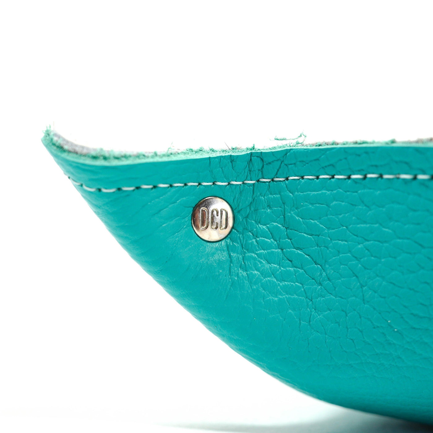 Mini Tray - Pebbled Turquoise Leather w/ Tricolor-Mini Tray-Western-Cowhide-Bags-Handmade-Products-Gifts-Dancing Cactus Designs