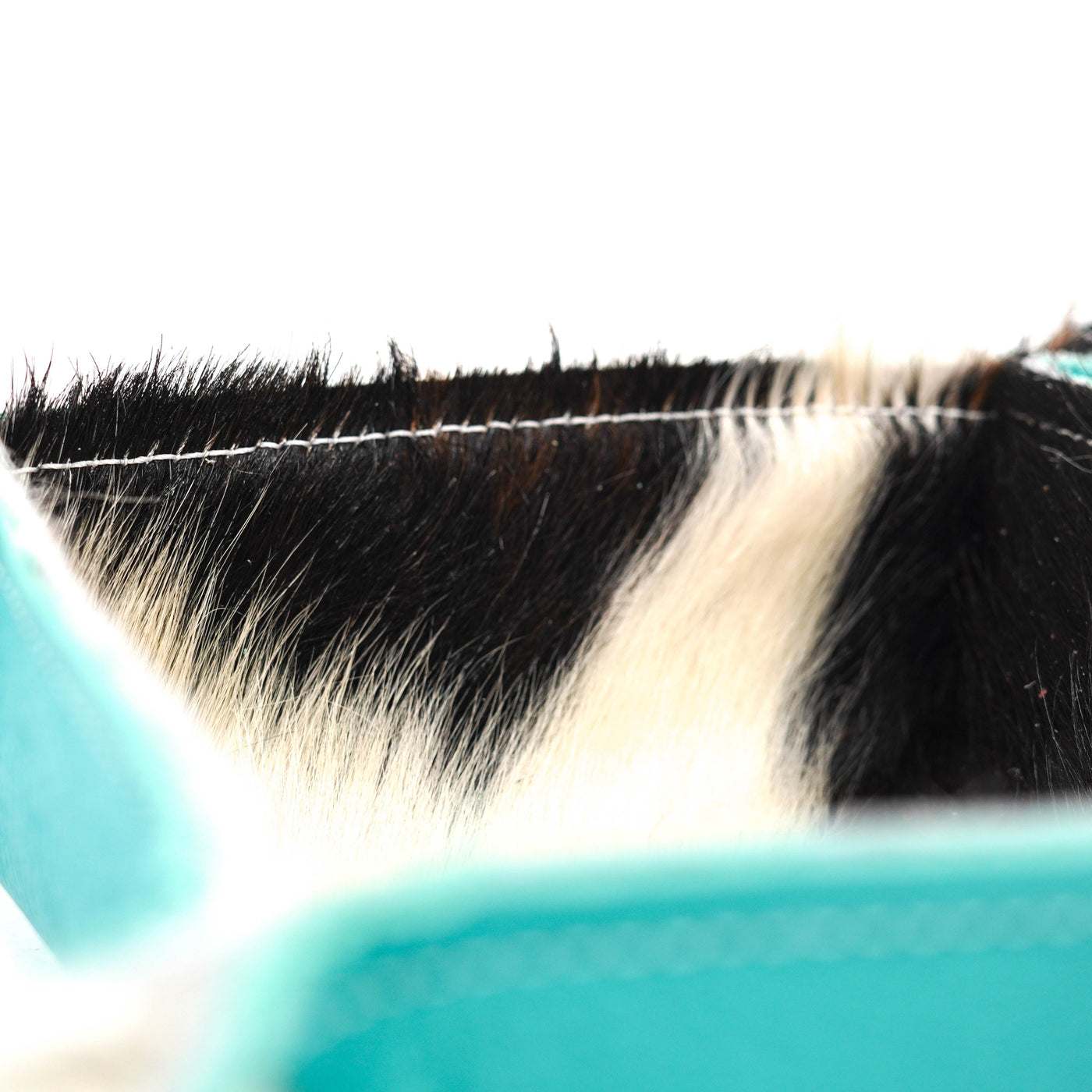 Mini Tray - Pebbled Turquoise Leather w/ Tricolor-Mini Tray-Western-Cowhide-Bags-Handmade-Products-Gifts-Dancing Cactus Designs