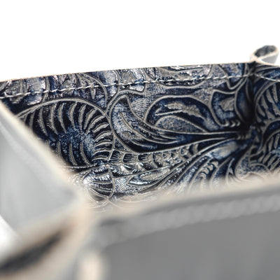Mini Tray - Smooth Lead Leather w/ Sapphire Tool-Mini Tray-Western-Cowhide-Bags-Handmade-Products-Gifts-Dancing Cactus Designs