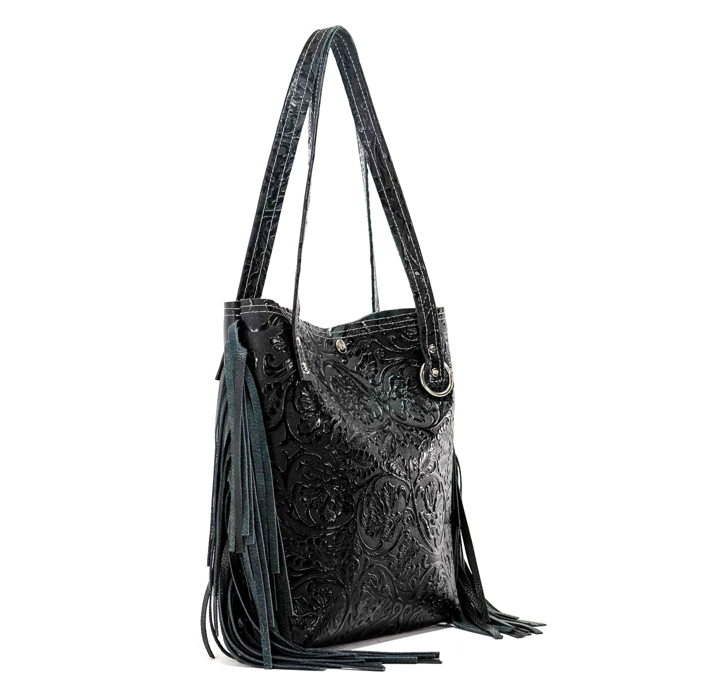 Mini Trisha - All Embossed w/ Onyx Tool-Mini Trisha-Western-Cowhide-Bags-Handmade-Products-Gifts-Dancing Cactus Designs