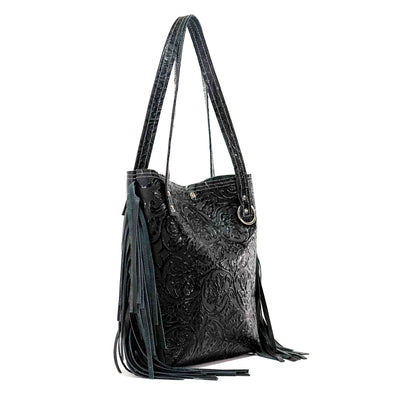Mini Trisha - All Embossed w/ Onyx Tool-Mini Trisha-Western-Cowhide-Bags-Handmade-Products-Gifts-Dancing Cactus Designs