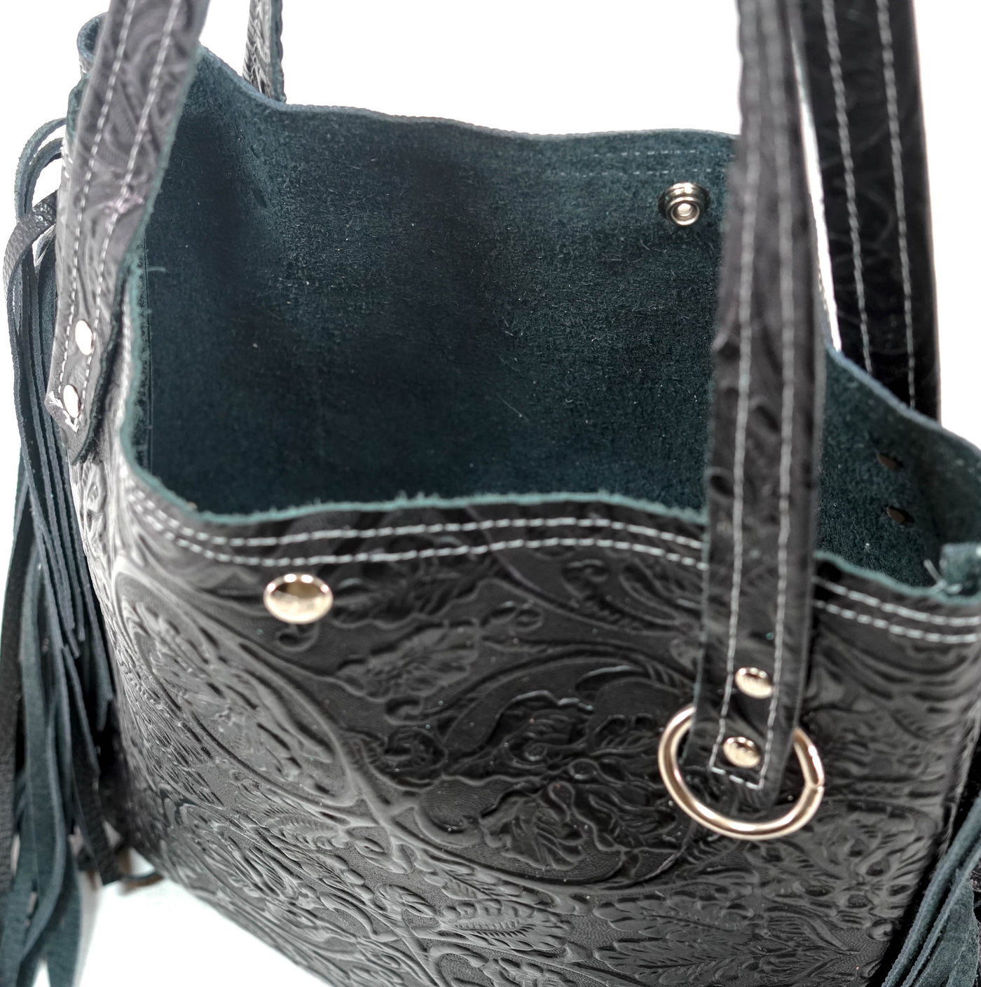 Mini Trisha - All Embossed w/ Onyx Tool-Mini Trisha-Western-Cowhide-Bags-Handmade-Products-Gifts-Dancing Cactus Designs