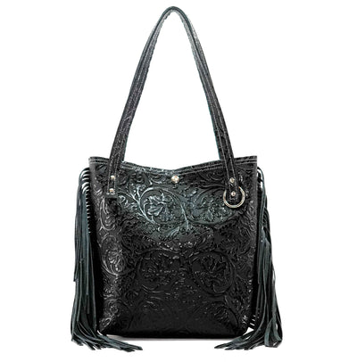 Mini Trisha - All Embossed w/ Onyx Tool-Mini Trisha-Western-Cowhide-Bags-Handmade-Products-Gifts-Dancing Cactus Designs