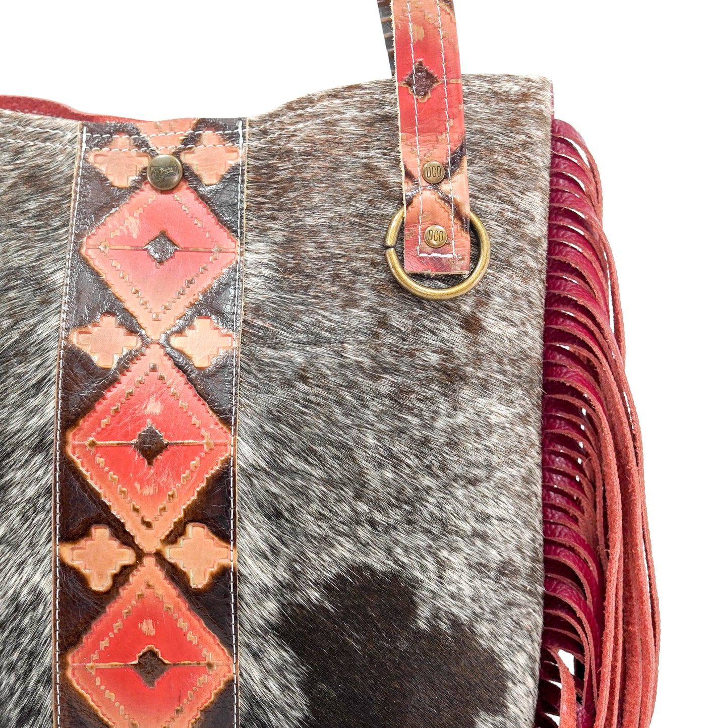 Mini Trisha - Longhorn w/ Santa Fe Navajo-Mini Trisha-Western-Cowhide-Bags-Handmade-Products-Gifts-Dancing Cactus Designs