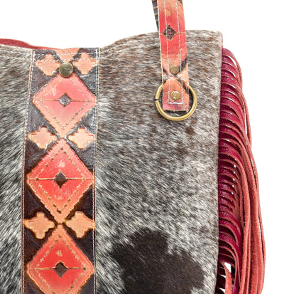 Mini Trisha - Longhorn w/ Santa Fe Navajo-Mini Trisha-Western-Cowhide-Bags-Handmade-Products-Gifts-Dancing Cactus Designs