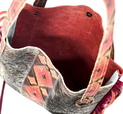 Mini Trisha - Longhorn w/ Santa Fe Navajo-Mini Trisha-Western-Cowhide-Bags-Handmade-Products-Gifts-Dancing Cactus Designs