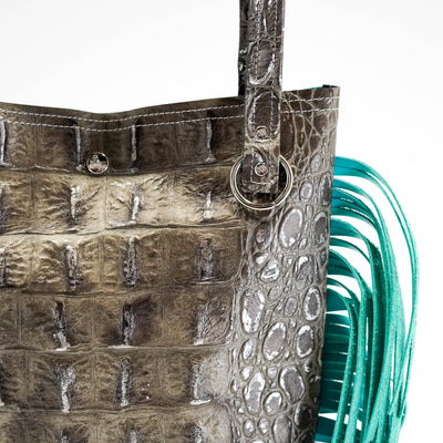 Mini Trisha - No Hide w/ Antique Jumbo Croc-Mini Trisha-Western-Cowhide-Bags-Handmade-Products-Gifts-Dancing Cactus Designs