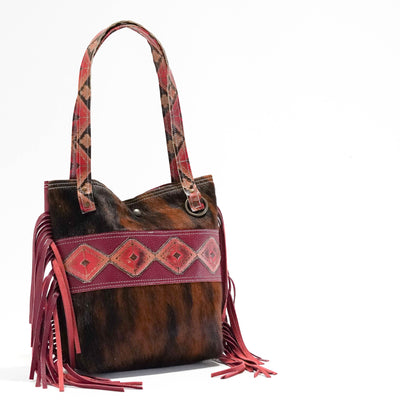 Mini Trisha - Red Brindle w/ Santafe Navajo-Mini Trisha-Western-Cowhide-Bags-Handmade-Products-Gifts-Dancing Cactus Designs