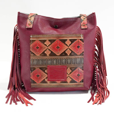 Mini Trisha - Red Brindle w/ Santafe Navajo-Mini Trisha-Western-Cowhide-Bags-Handmade-Products-Gifts-Dancing Cactus Designs