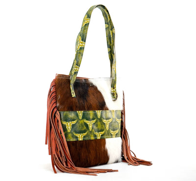 Mini Trisha - Tricolor w/ Mountain View Skulls-Mini Trisha-Western-Cowhide-Bags-Handmade-Products-Gifts-Dancing Cactus Designs