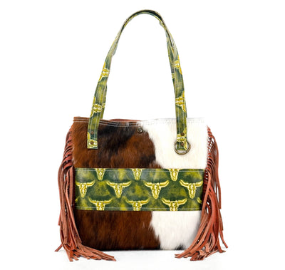 Mini Trisha - Tricolor w/ Mountain View Skulls-Mini Trisha-Western-Cowhide-Bags-Handmade-Products-Gifts-Dancing Cactus Designs