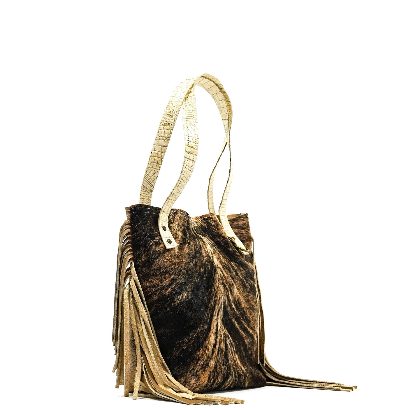 Mini Trisha - Two-Tone Brindle w/ No Embossed-Mini Trisha-Western-Cowhide-Bags-Handmade-Products-Gifts-Dancing Cactus Designs