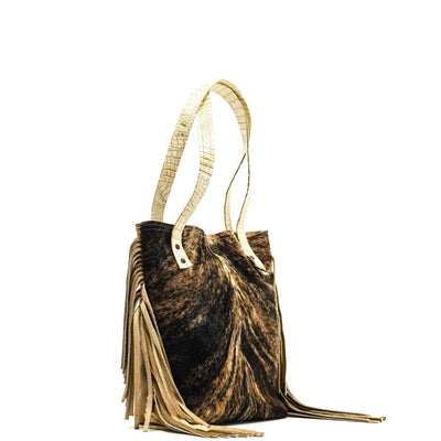 Mini Trisha - Two-Tone Brindle w/ No Embossed-Mini Trisha-Western-Cowhide-Bags-Handmade-Products-Gifts-Dancing Cactus Designs
