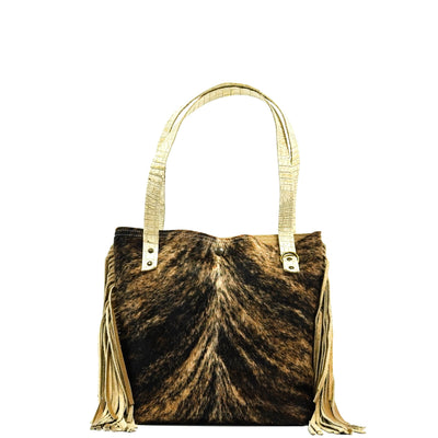 Mini Trisha - Two-Tone Brindle w/ No Embossed-Mini Trisha-Western-Cowhide-Bags-Handmade-Products-Gifts-Dancing Cactus Designs