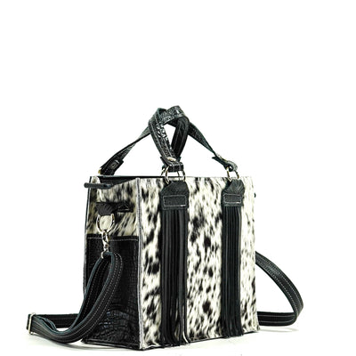 Minnie Pearl - Black & White w/ No Embossed-Minnie Pearl-Western-Cowhide-Bags-Handmade-Products-Gifts-Dancing Cactus Designs