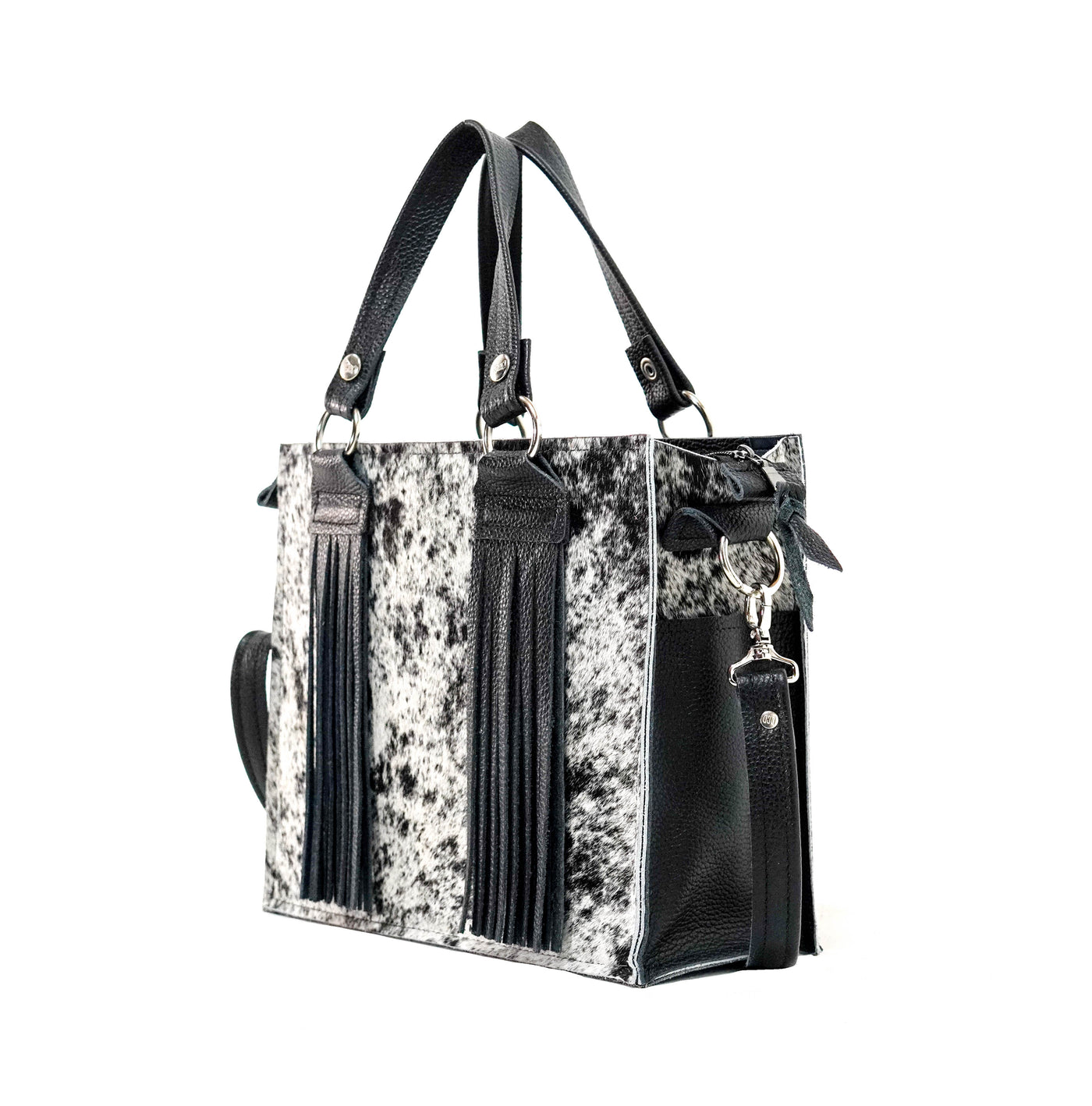 Minnie Pearl - Black & White w/ No Embossed-Minnie Pearl-Western-Cowhide-Bags-Handmade-Products-Gifts-Dancing Cactus Designs